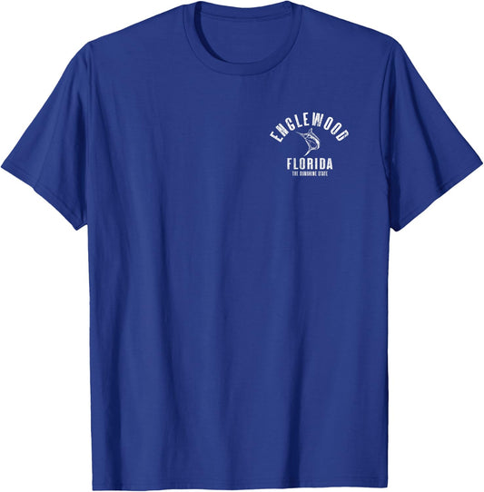 Englewood Florida Beach FL Retro Vintage Beach Front & Back T-Shirt - T-Shirt | Royal