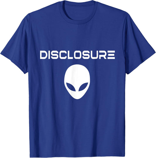 'Disclosure' Alien / USO / UAP / Alien / UFO / Modern Font T-Shirt - T-Shirt | Royal