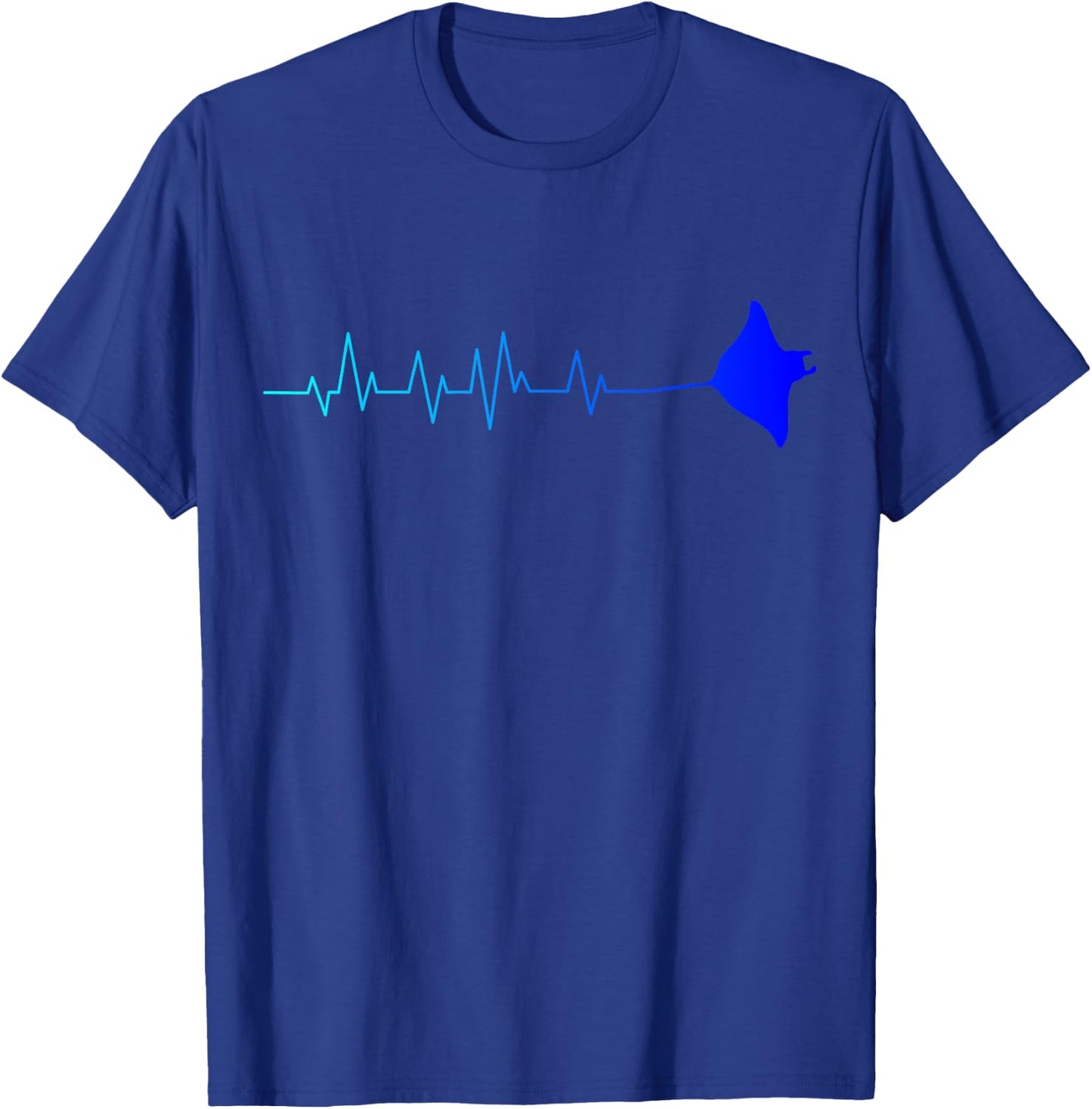 Manta Ray Heartbeat Stingray Fish Ocean Biologist T-Shirt - T-Shirt | Royal