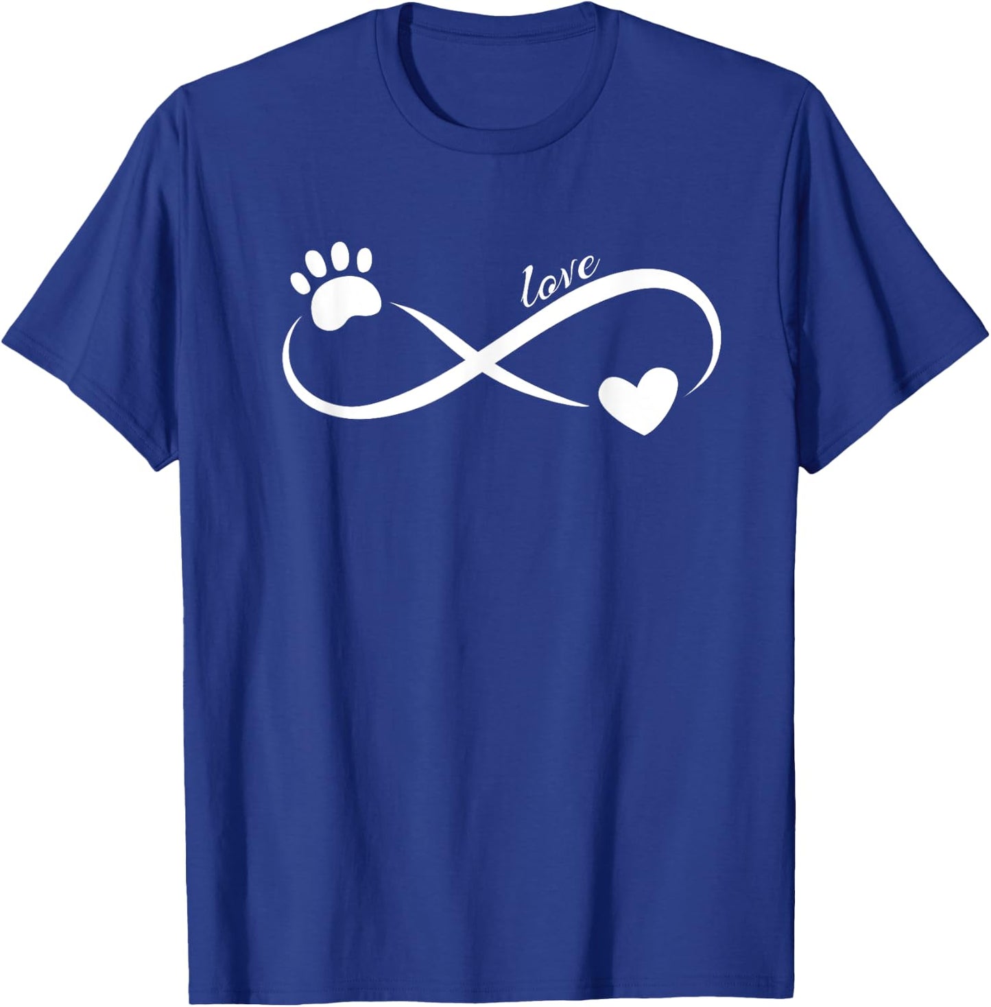 Paw and Heart Infinity love symbol ~Cute pet lover design T-Shirt - T-Shirt | Royal