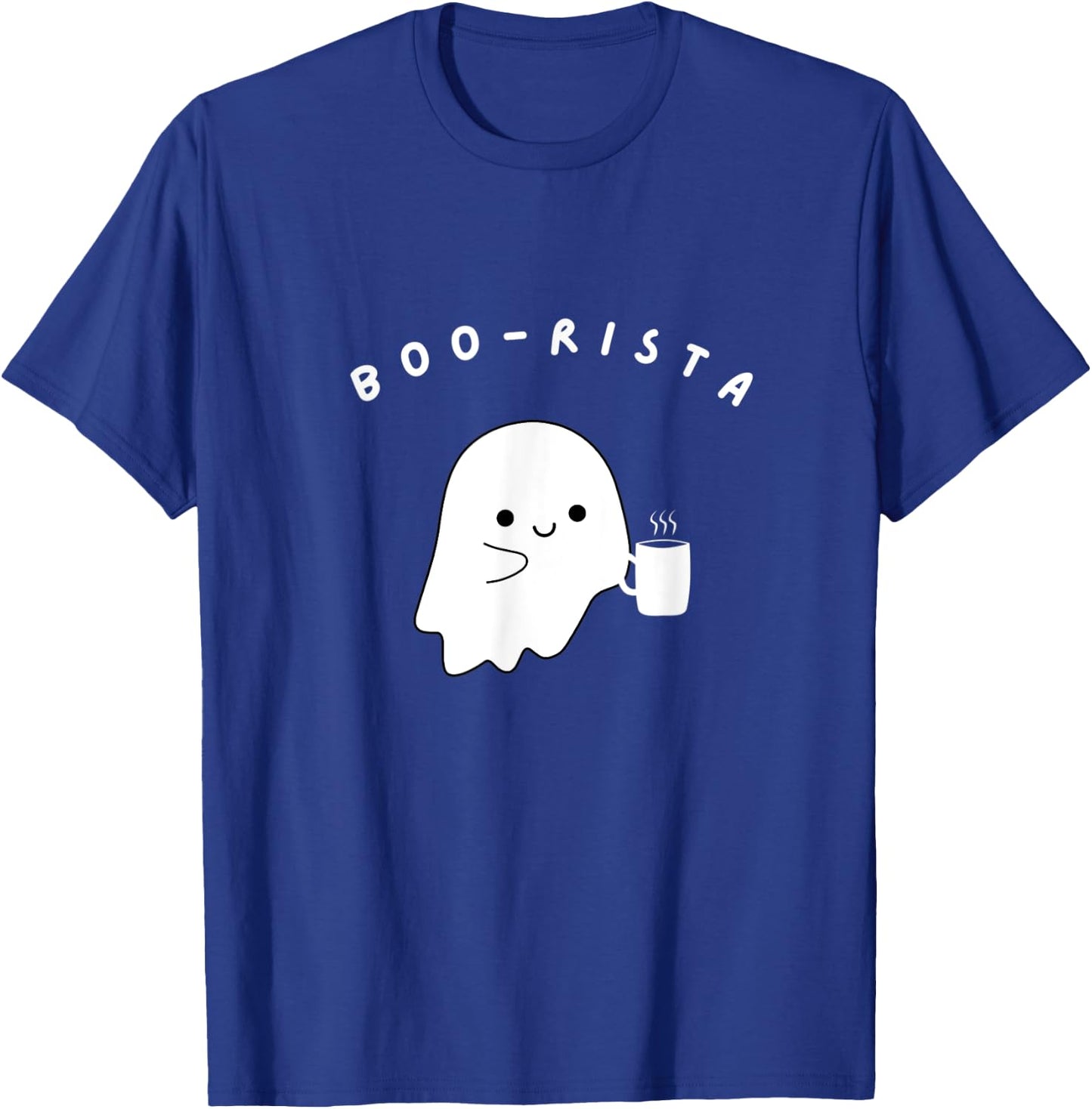 Funny Cute Coffee Barista Kawaii Ghost Boo-rister T-Shirt - T-Shirt | Royal