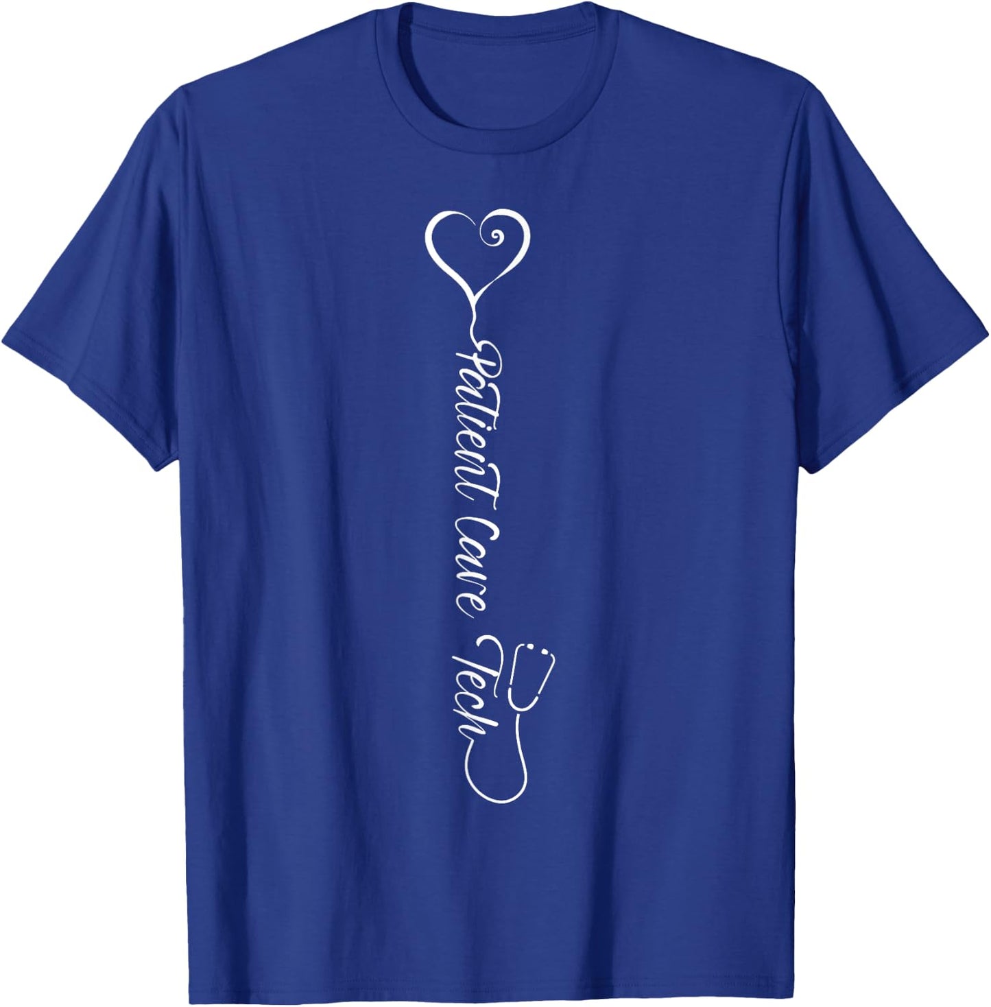 Proud Patient Care Technician Heart Stethoscope T-Shirt - T-Shirt | Royal
