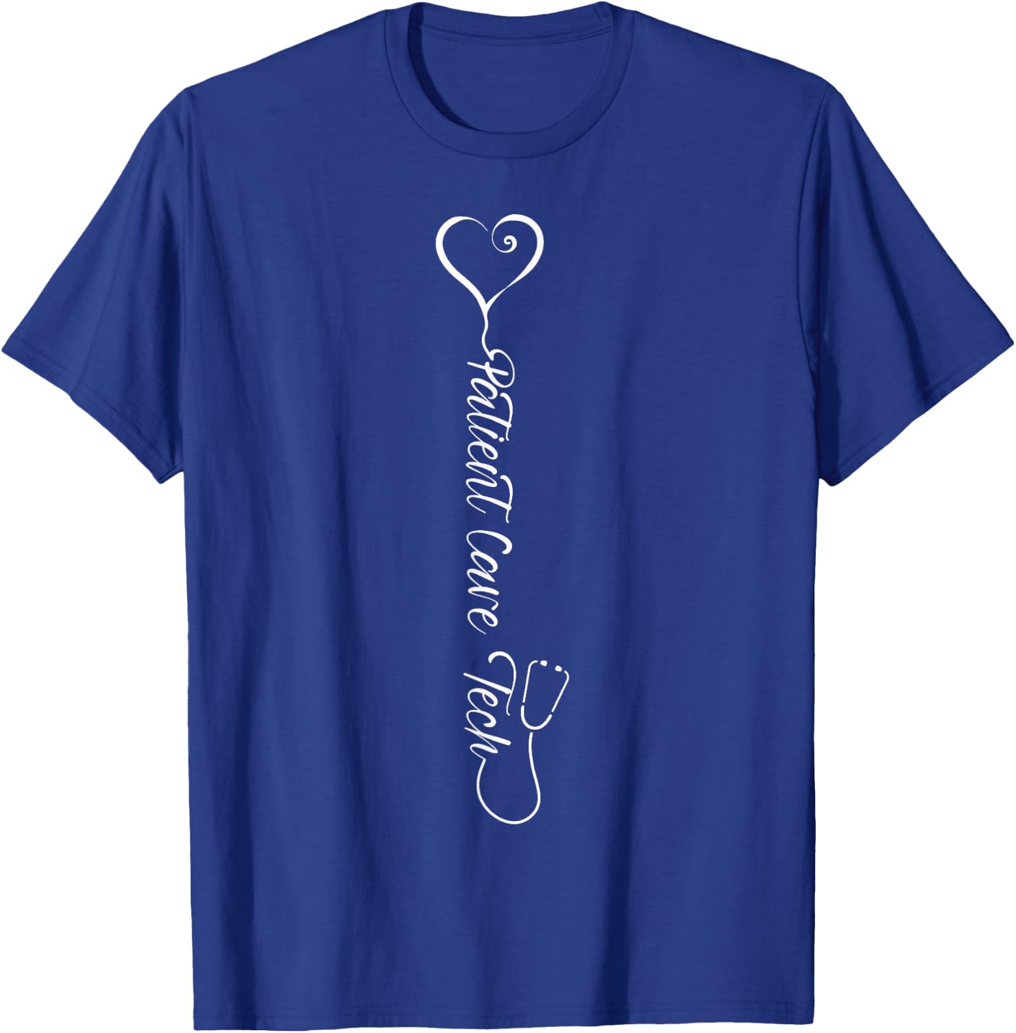 Proud Patient Care Technician Heart Stethoscope T-Shirt - T-Shirt | Royal