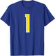 1 Jersey Yellow White Sports Team Jersey Number T-Shirt - T-Shirt | Royal