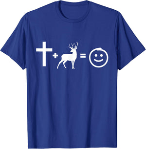 Jesus and deer hunting makes me happy, Gift christians T-Shirt - T-Shirt | Royal