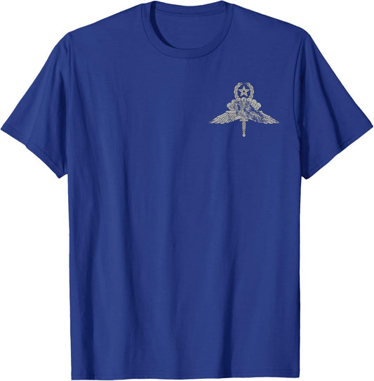 Master Military Freefall Parachutist Badge Army Distressed T-Shirt - T-Shirt | Royal