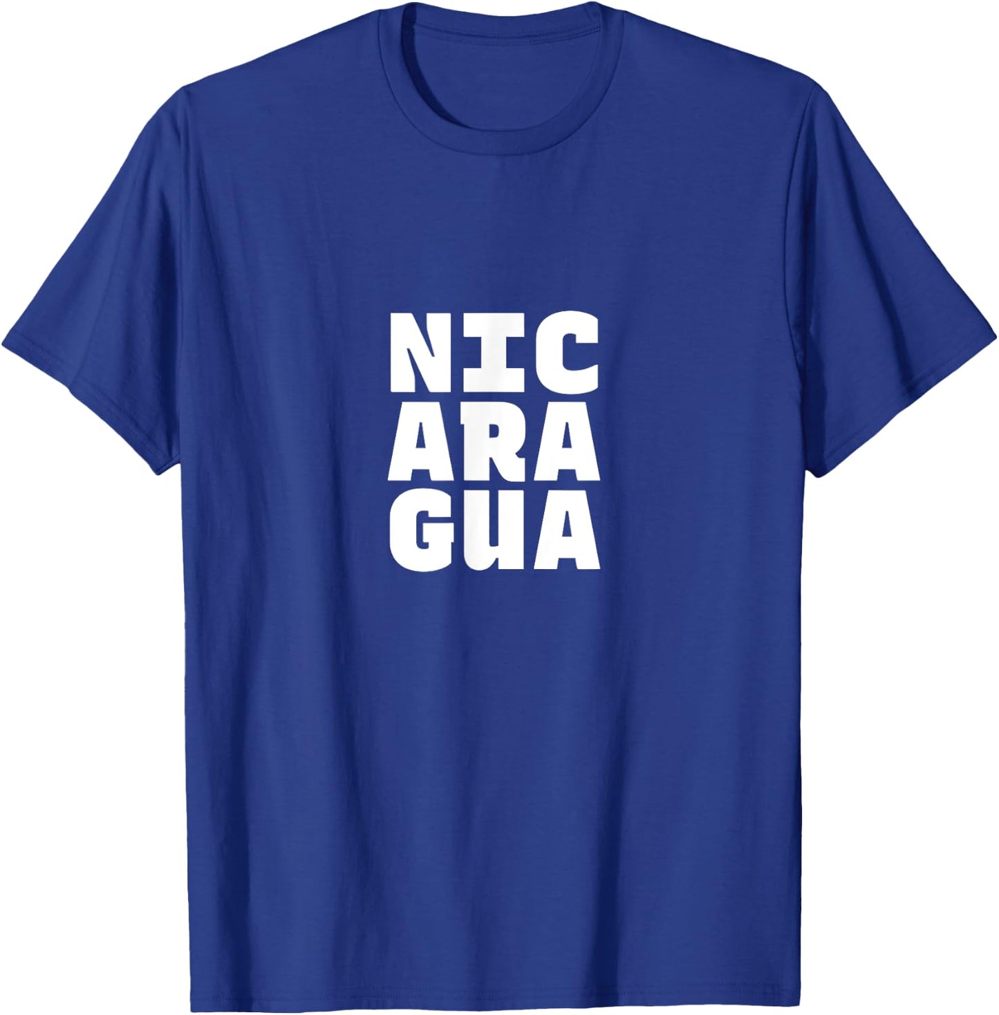 Nicaragua Souvenir - Nicaraguan Pride Letter Box Word Art T-Shirt - T-Shirt | Royal