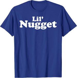 Miftees Chicken Nugget Lil' Nugget Black -Adults Small Classic Fit Letter Print T-Shirt - T-Shirt | Royal