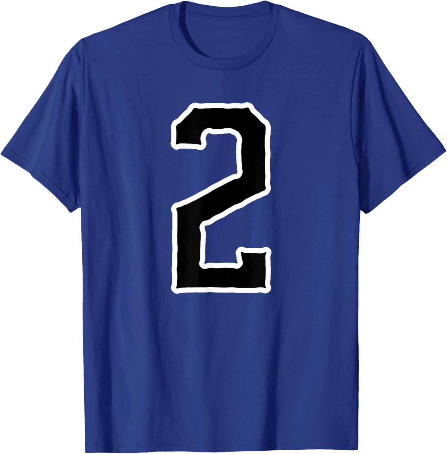 Number #2 White Black Sport Number 2 T-Shirt - T-Shirt | Royal