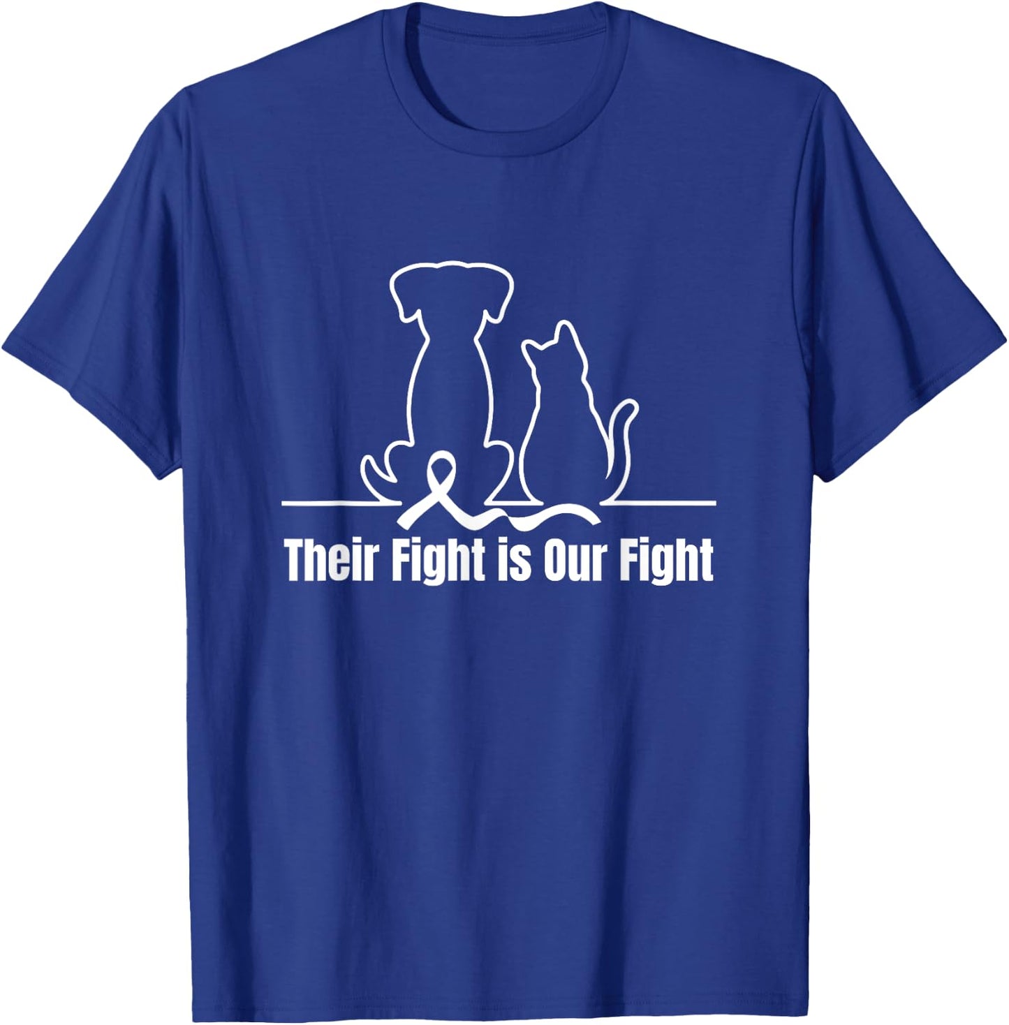 Their Fight is Our Fight Canine Dog Cat Pet Cancer Awareness Women T-Shirt - T-Shirt | Royal