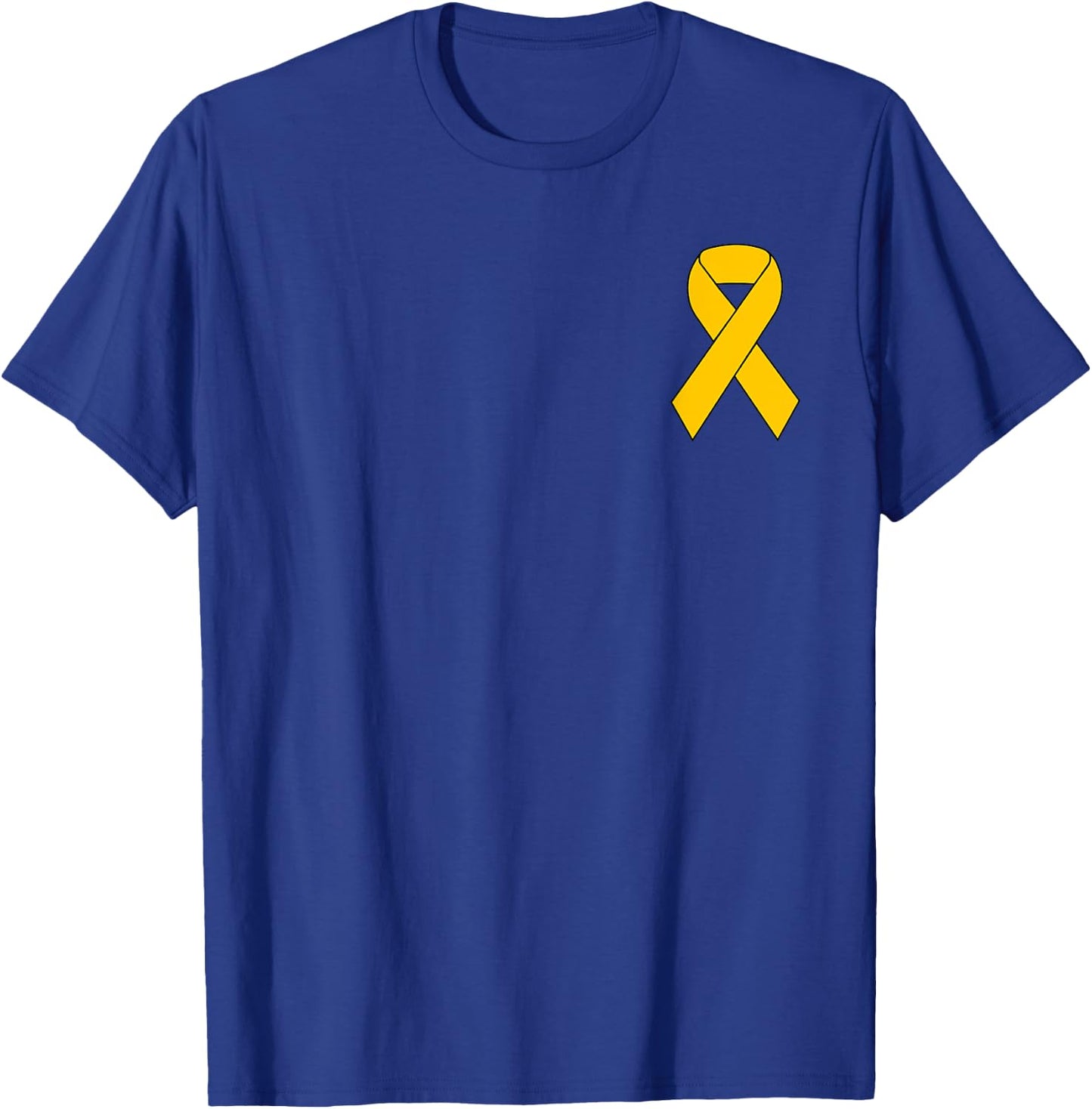Cute Gold Ribbon Childhood Cancer Awareness Women Men Kids T-Shirt - T-Shirt | Royal