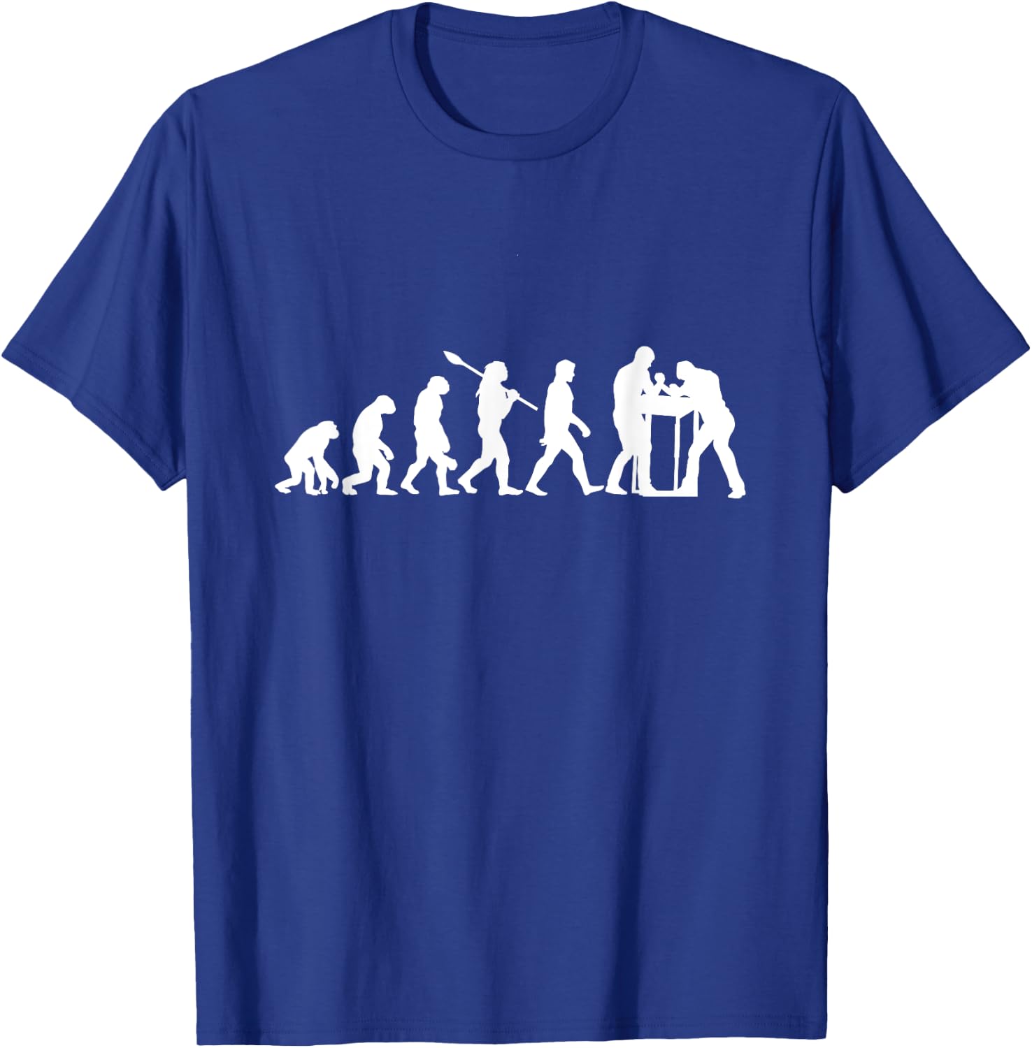 Funny Arm Wrestling Gift Arm Wrestling Evolution - Black, -Adults, Short Sleeve, , Small, Modern, Black T-Shirt - T-Shirt | Royal