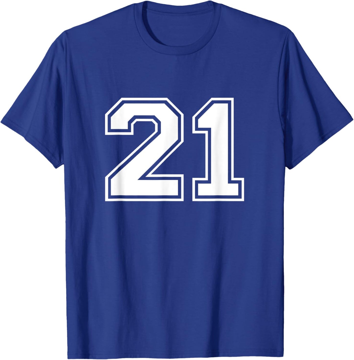 21 Sports Number Fan Best Player Numbers Game Winner Lucky T-Shirt - T-Shirt | Royal