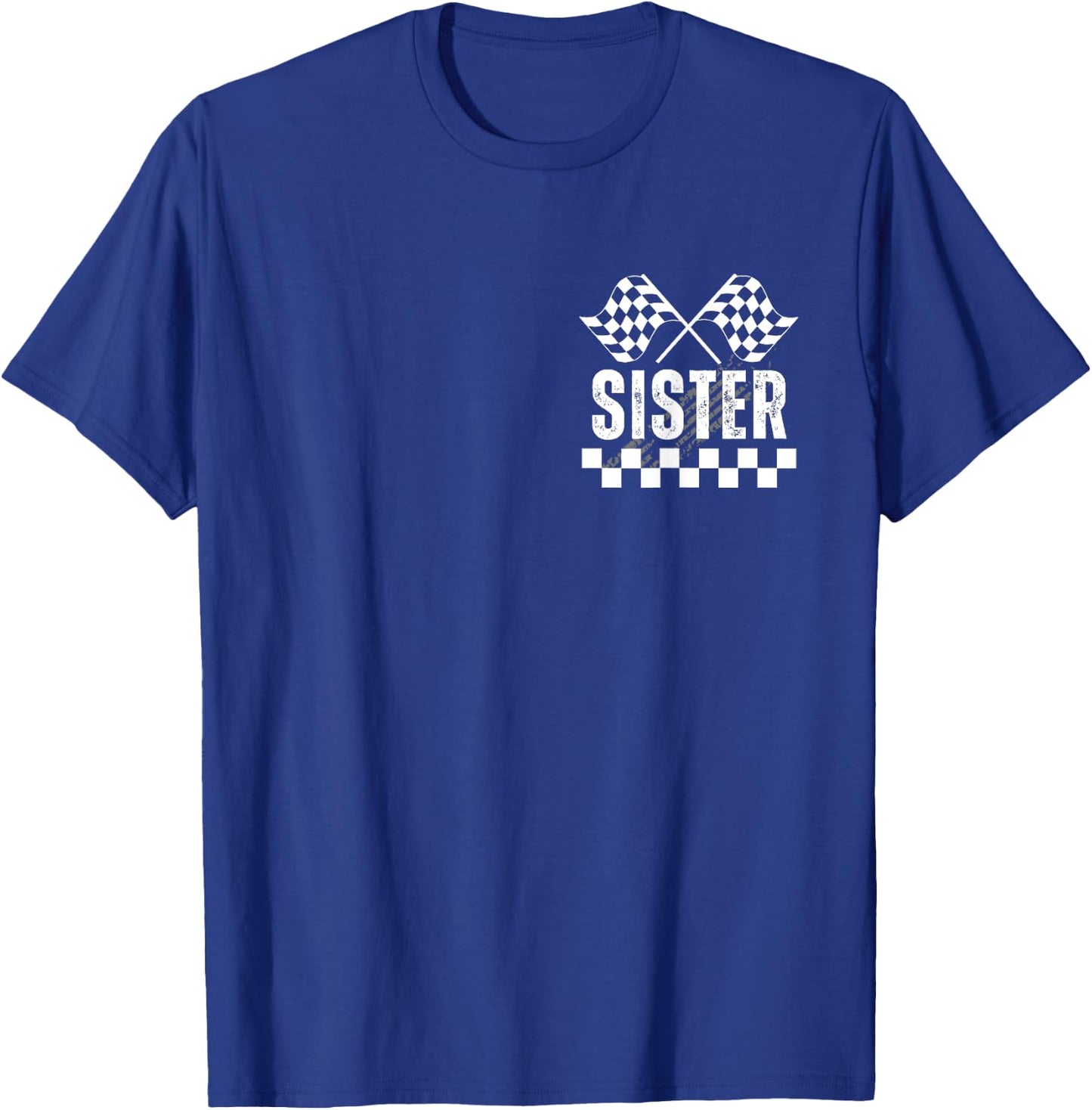 Racing Birthday Party Car Pit Crew Sister Family Matching T-Shirt - T-Shirt | Royal