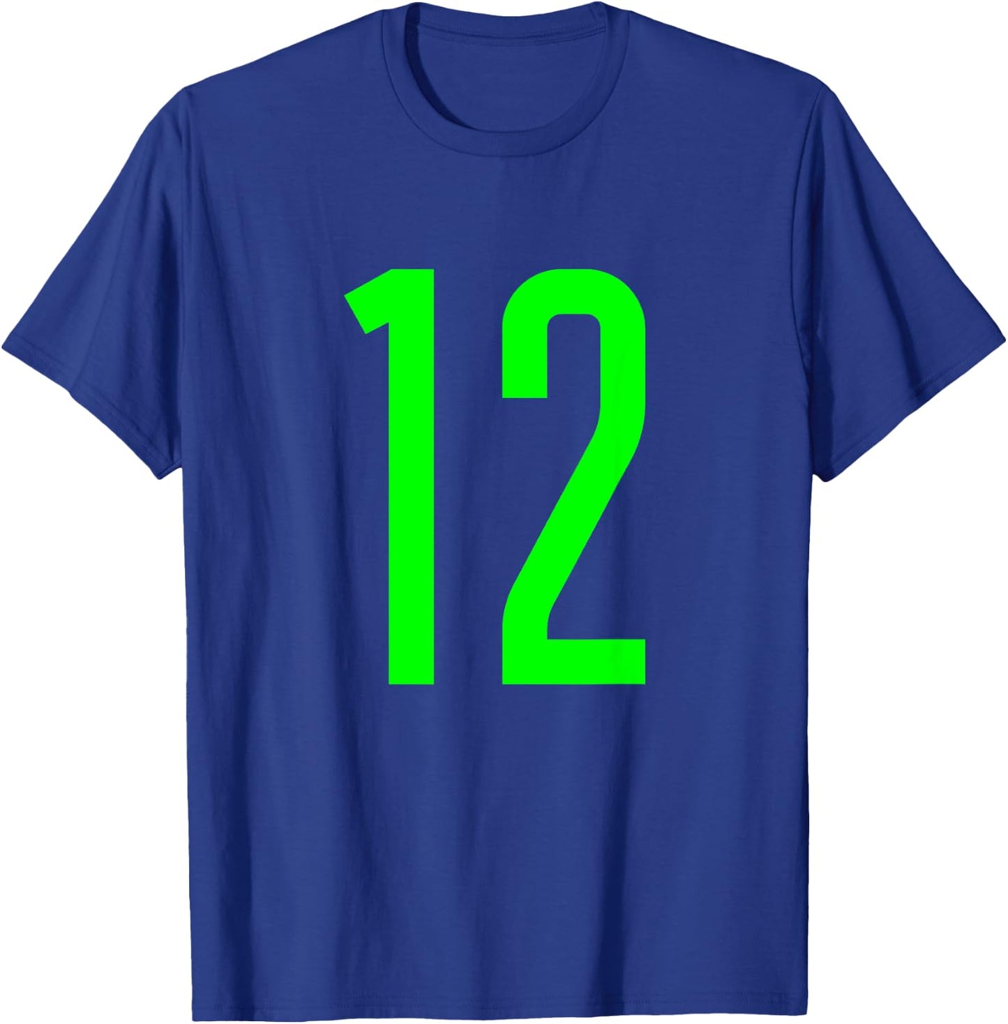 All Sports Fan Favorite Green Number #12 Jersey T-Shirt - T-Shirt | Royal
