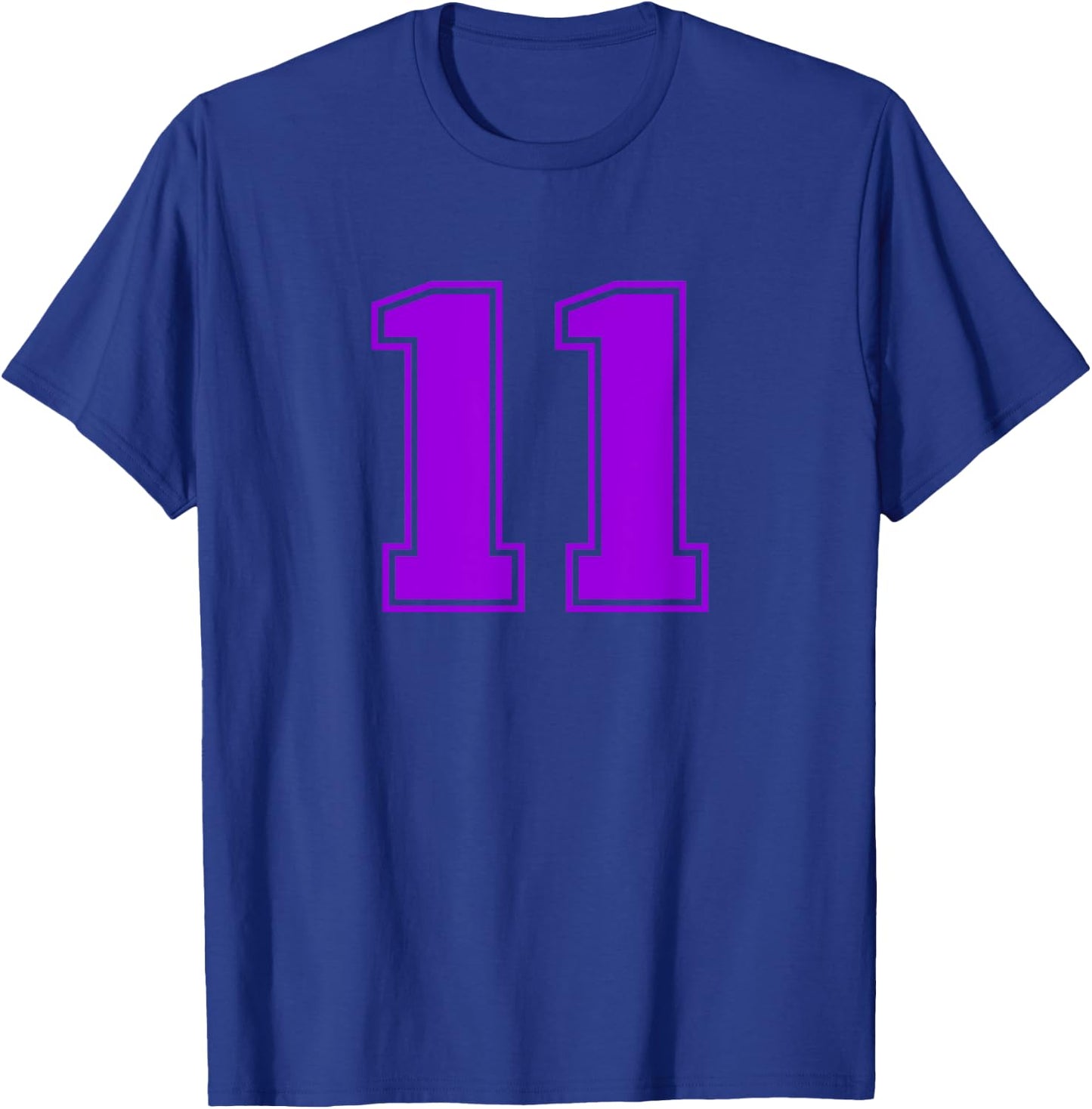 Number #11 Purple Sports Fan Jersey Number T-Shirt - T-Shirt | Royal