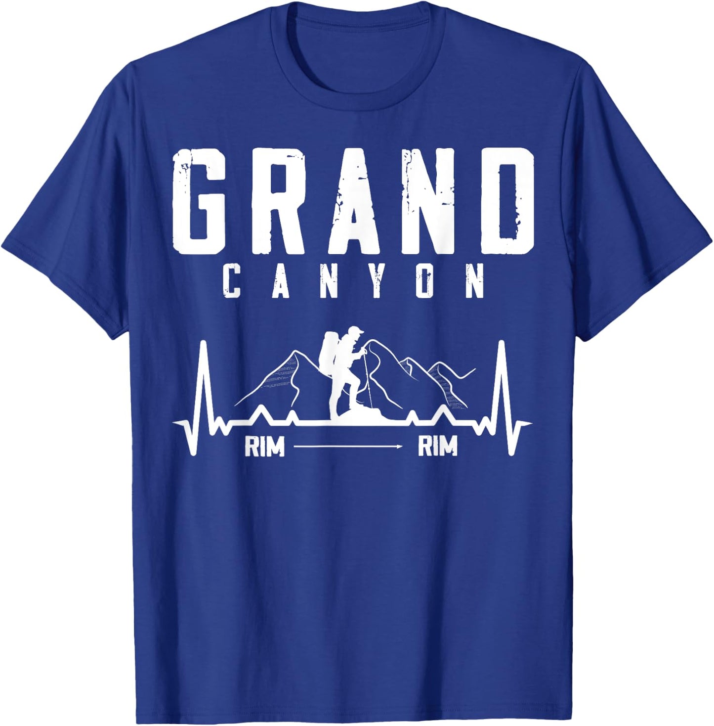 Grand Canyon National Park - Rim - Rim - Retro Hiking T-Shirt - T-Shirt | Royal
