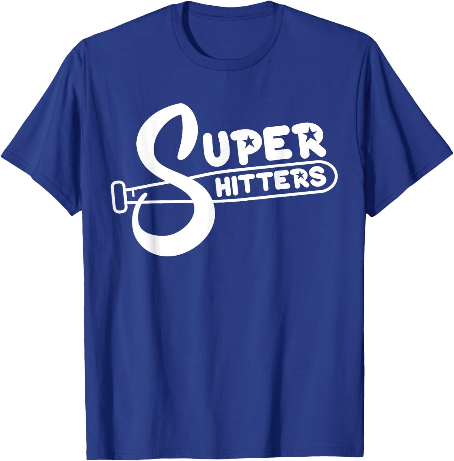 Super Shitters Funny Sports Humor Ironic Baseball Vintage T-Shirt - T-Shirt | Royal
