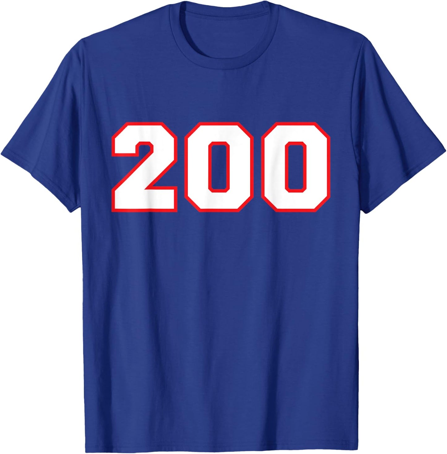Number #200 Sports Player Fan Jersey Red White Lucky Number T-Shirt - T-Shirt | Royal