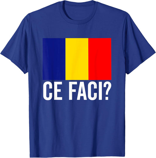 Romanian Flag Map Women KidsRomania Souvenir Ce Faci T-Shirt - T-Shirt | Royal