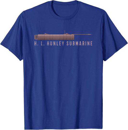 H L Hunley Submarine Diagram T-Shirt - T-Shirt | Royal