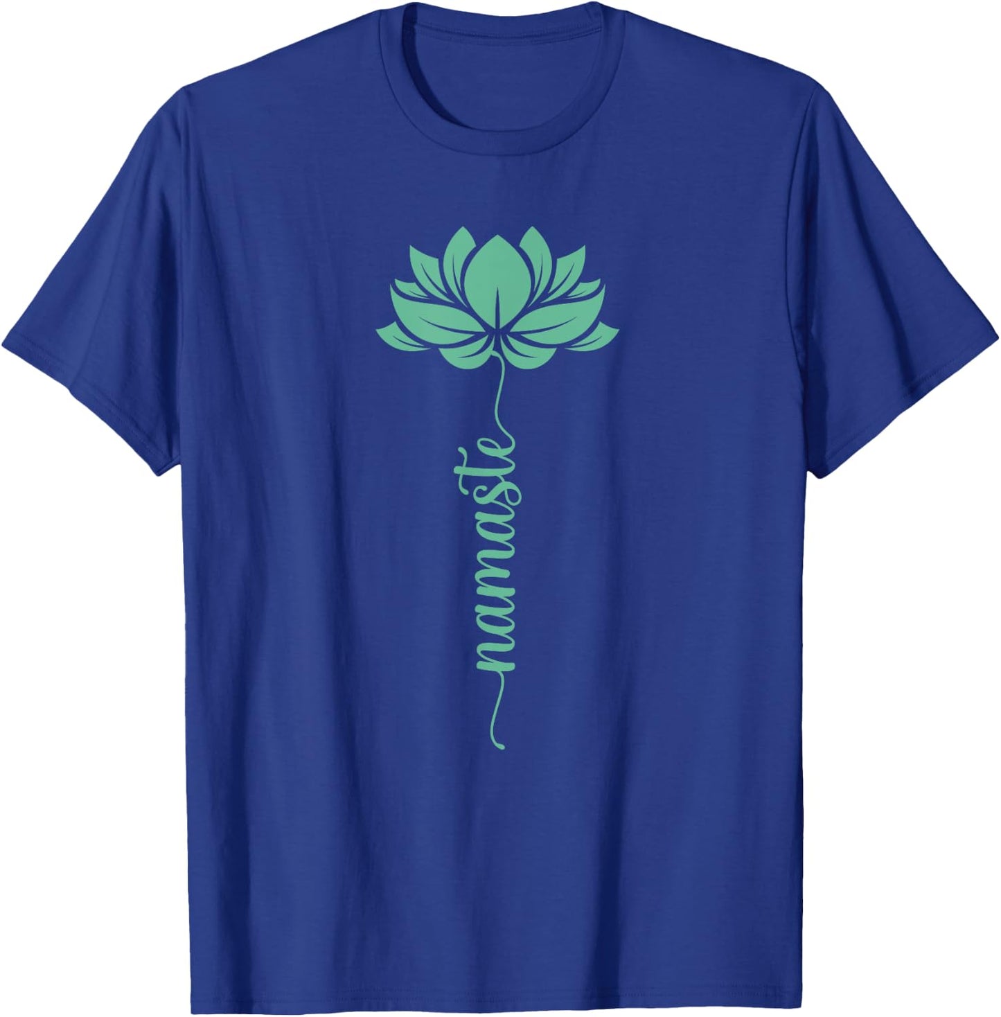 Namaste Yoga Lotus Flower Minimal Mint Green New Age Flower T-Shirt - T-Shirt | Royal