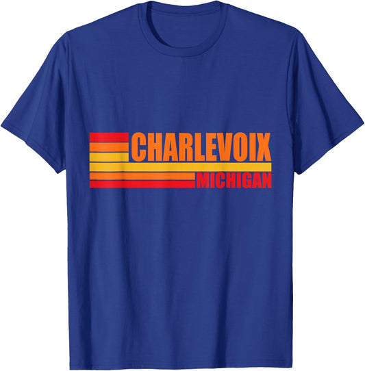 Charlevoix Michigan Lake Mi Up North Traverse Bay City T-Shirt - T-Shirt | Royal