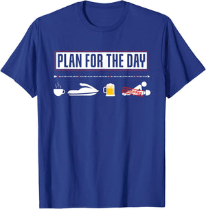 Plan For The Day Funny Jetski T-Shirt - T-Shirt | Royal