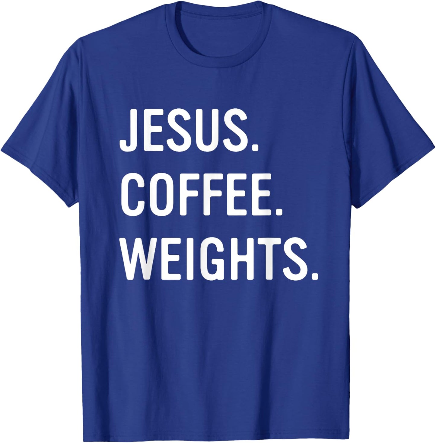 Christian Jesus Coffee Weights Gym Workout T-Shirt - T-Shirt | Royal