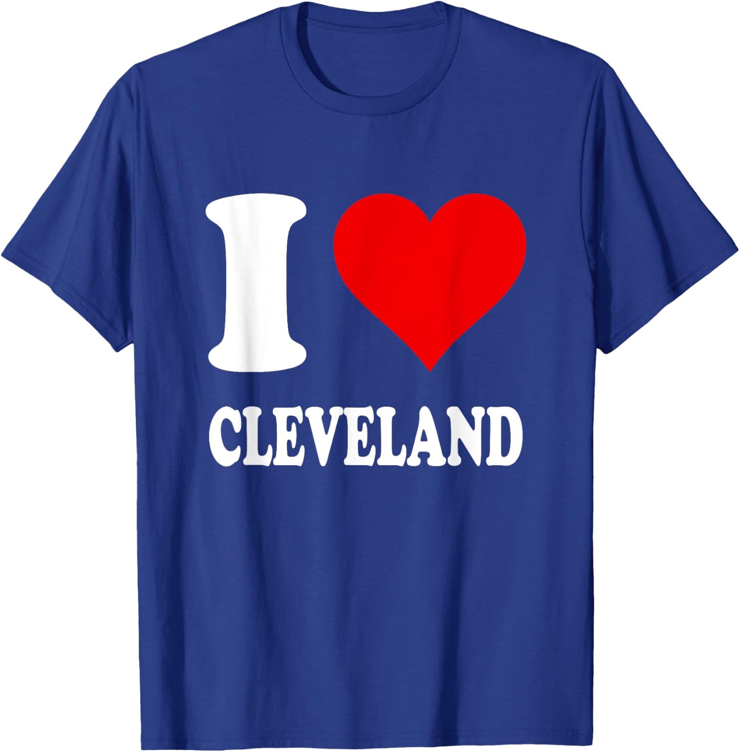 Red Heart I Love Cleveland T-Shirt - T-Shirt | Royal