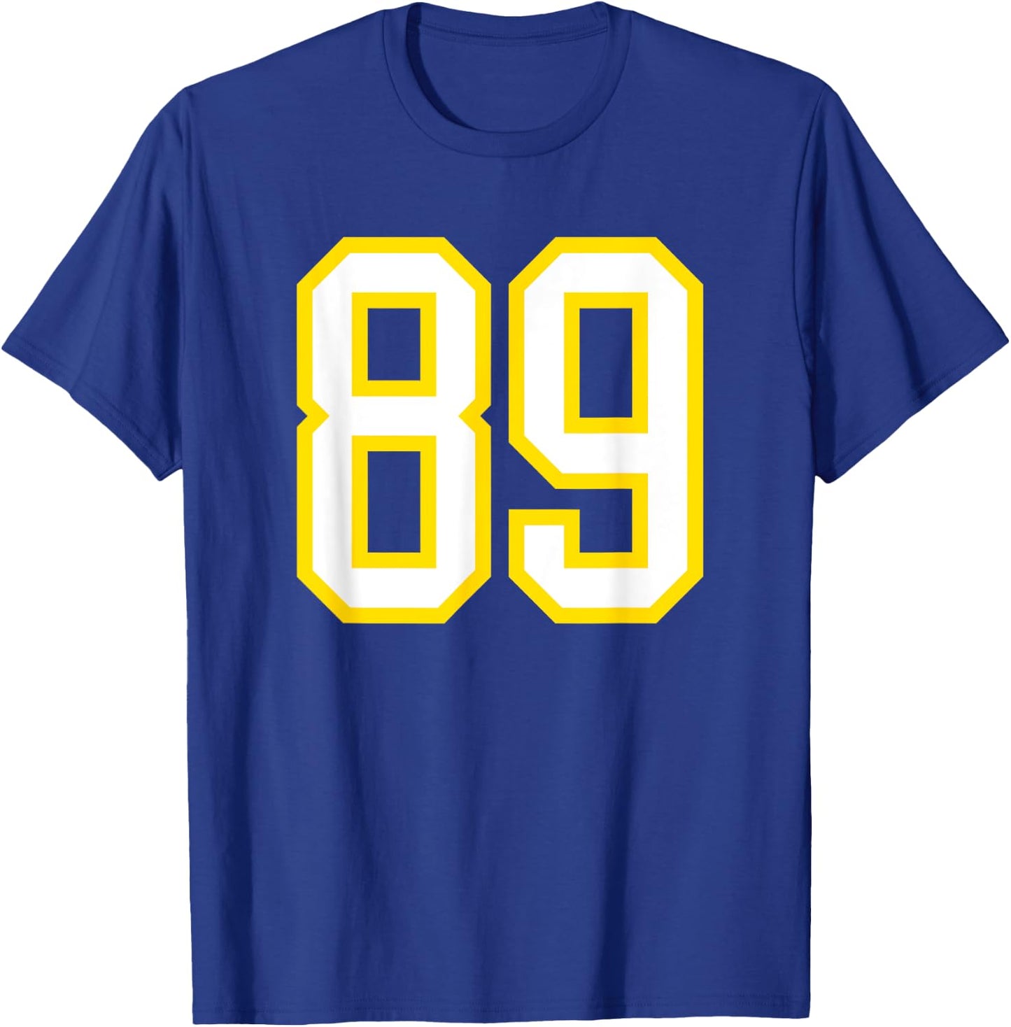Number #89 Yellow White Sport Number 89 T-Shirt - T-Shirt | Royal