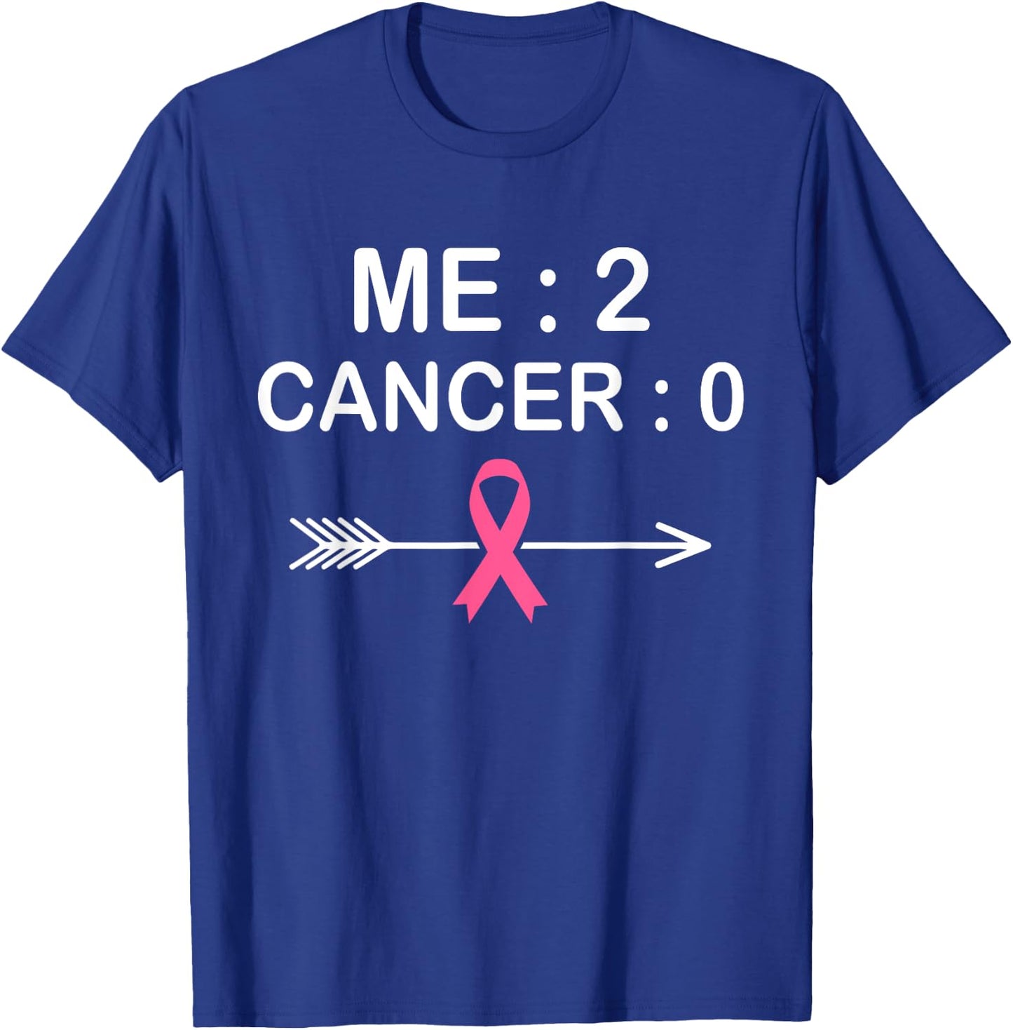 Me 2 Cancer 0 Pink Ribbon Breast Cancer Awareness T-Shirt - T-Shirt | Royal