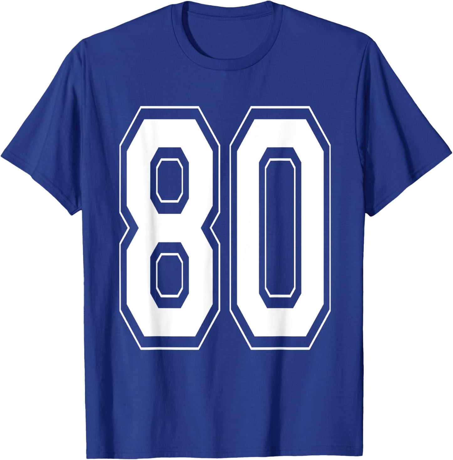 Number 80 Baseball Football Soccer Numbered Jersey T-Shirt - T-Shirt | Royal