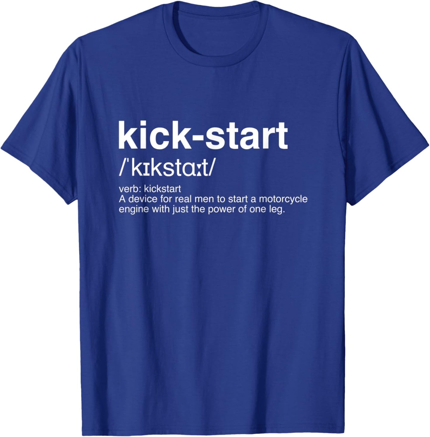 Funny Motocross kickstart or MX rider with kick starter T-Shirt - T-Shirt | Royal