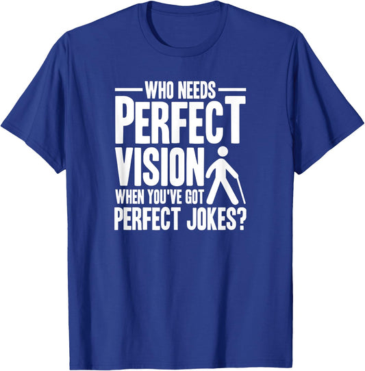 Funny Blind Braille Visually Impaired Blindness T-Shirt - T-Shirt | Royal