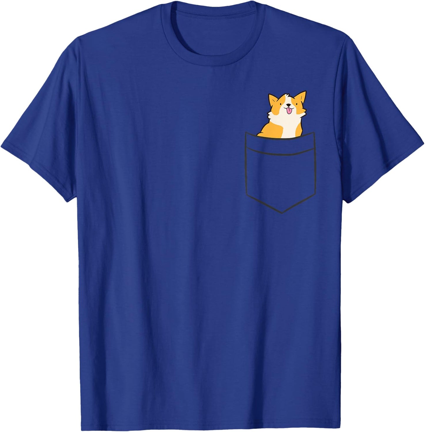 Corgi Dog In Pocket Pembroke Welsh Corgi Women Girls Kids T-Shirt - T-Shirt | Royal