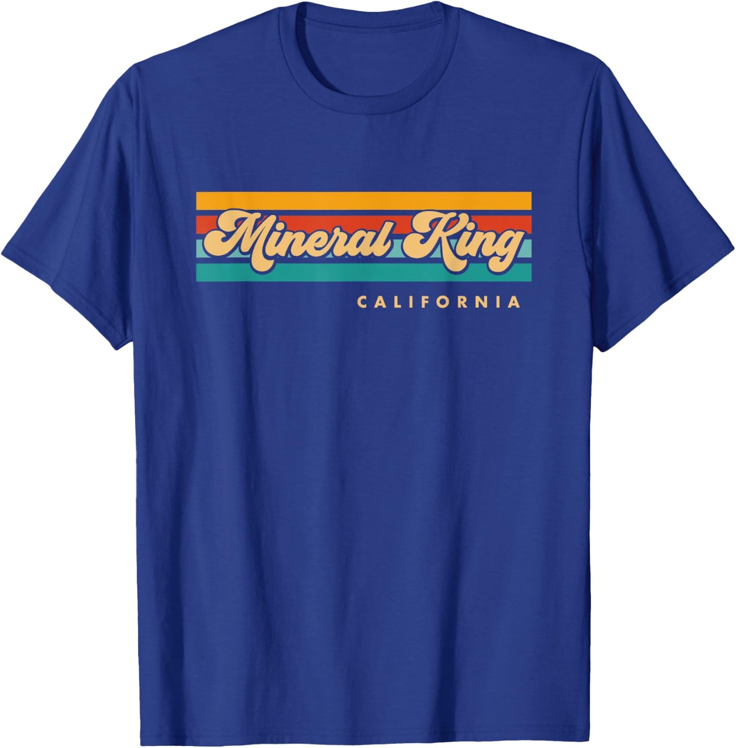 Vintage Sunset Stripes Mineral King, California T-Shirt - T-Shirt | Royal