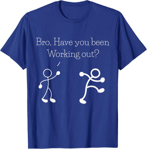 Embroidery Figure Workout Fitness Gym Funny Sayings T-Shirt - T-Shirt | Royal
