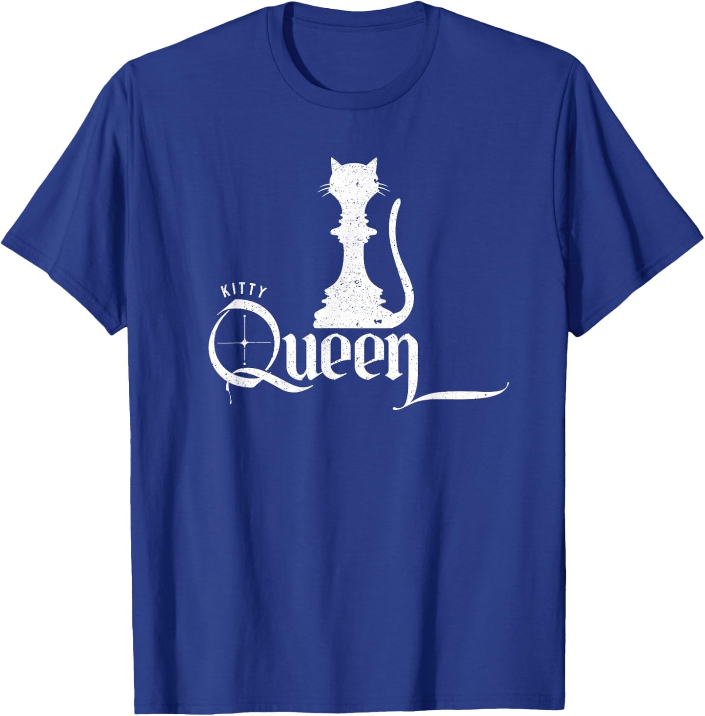 Classic Chess and Cat Design, kitty, Queen and T-Shirt - T-Shirt | Royal
