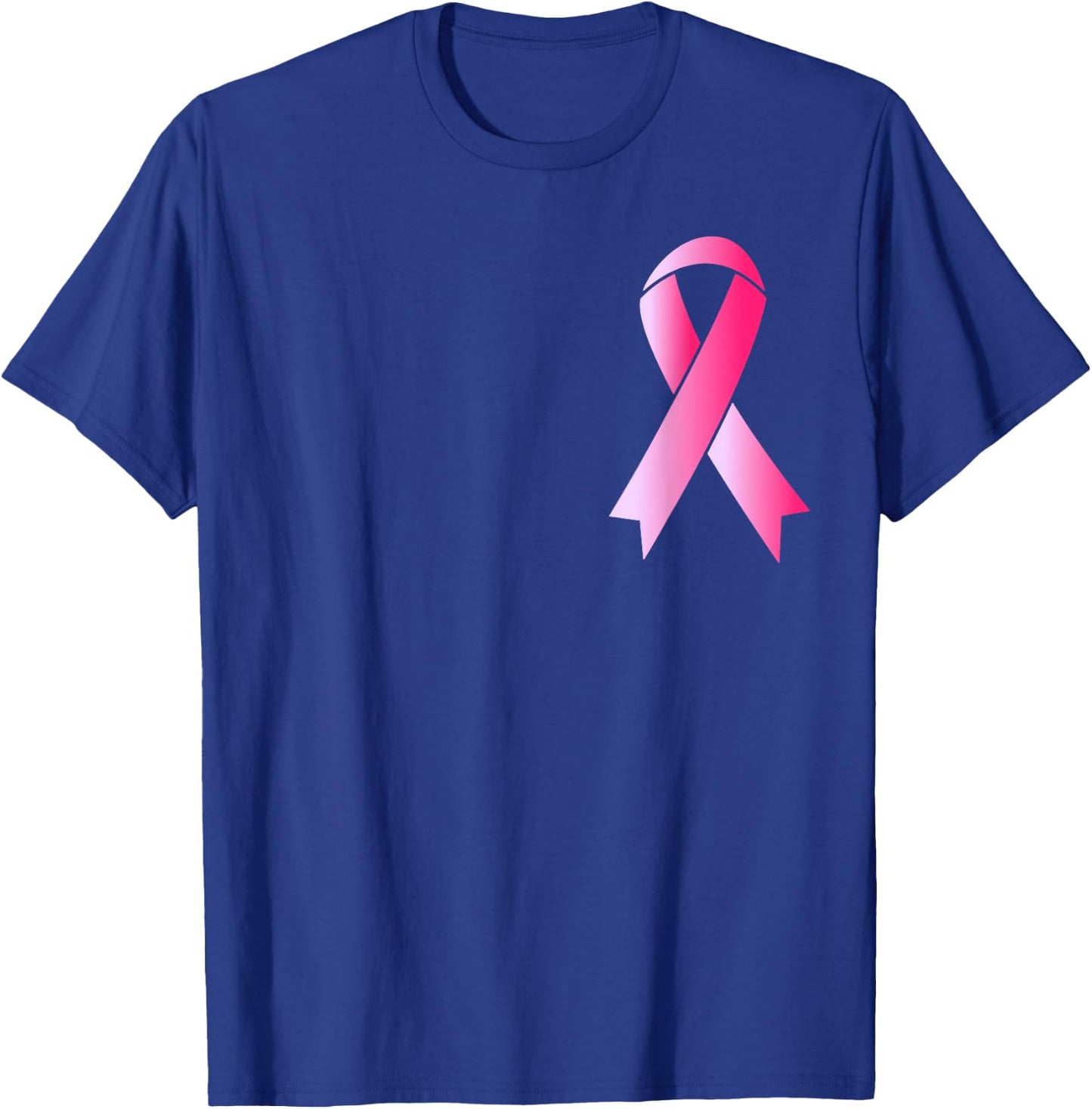Back The Pink Ribbon Flag Breast Cancer Awareness Warrior T-Shirt - T-Shirt | Royal