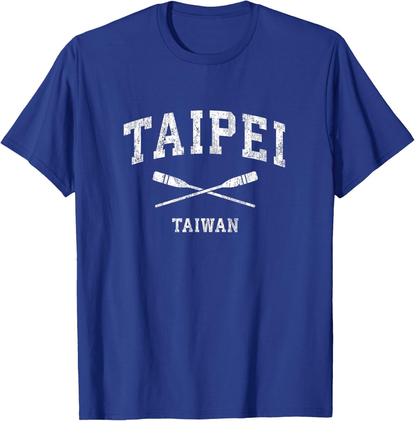 Taipei Taiwan Vintage Nautical Paddles Sports Oars T-Shirt - T-Shirt | Royal
