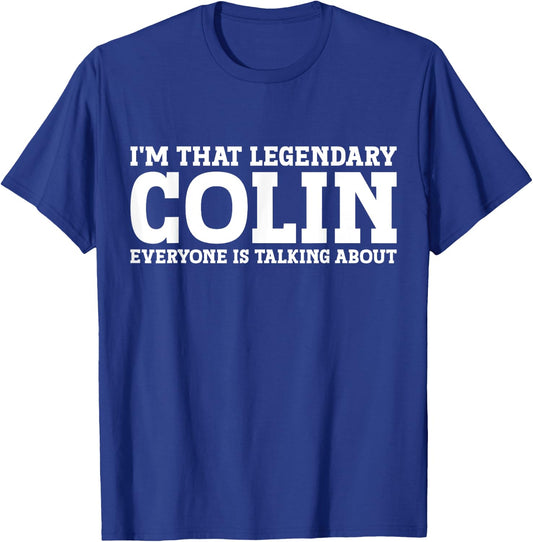 Colin Surname Funny Team Family Last Name Colin T-Shirt - T-Shirt | Royal