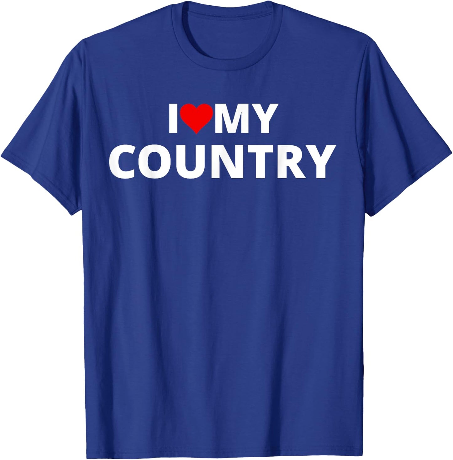 I Love My Country (Red Heart) T-Shirt - T-Shirt | Royal