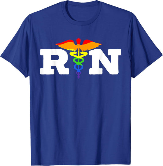 Nurse Gay Rainbow Pride March Medicine Ally Nursing T-Shirt - T-Shirt | Royal