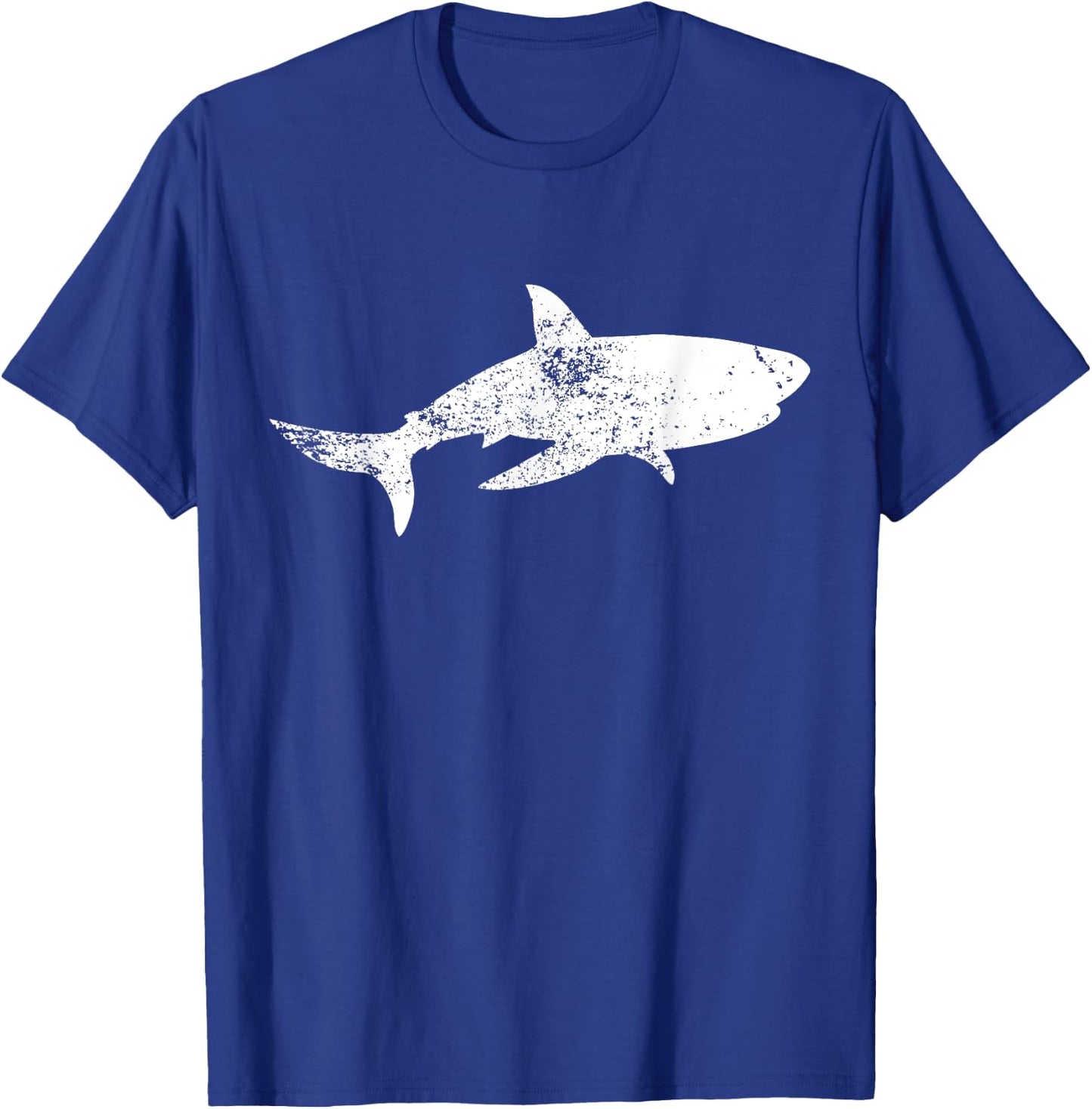 Grunge Great White Shark Print - Vintage Shark T-Shirt - T-Shirt | Royal