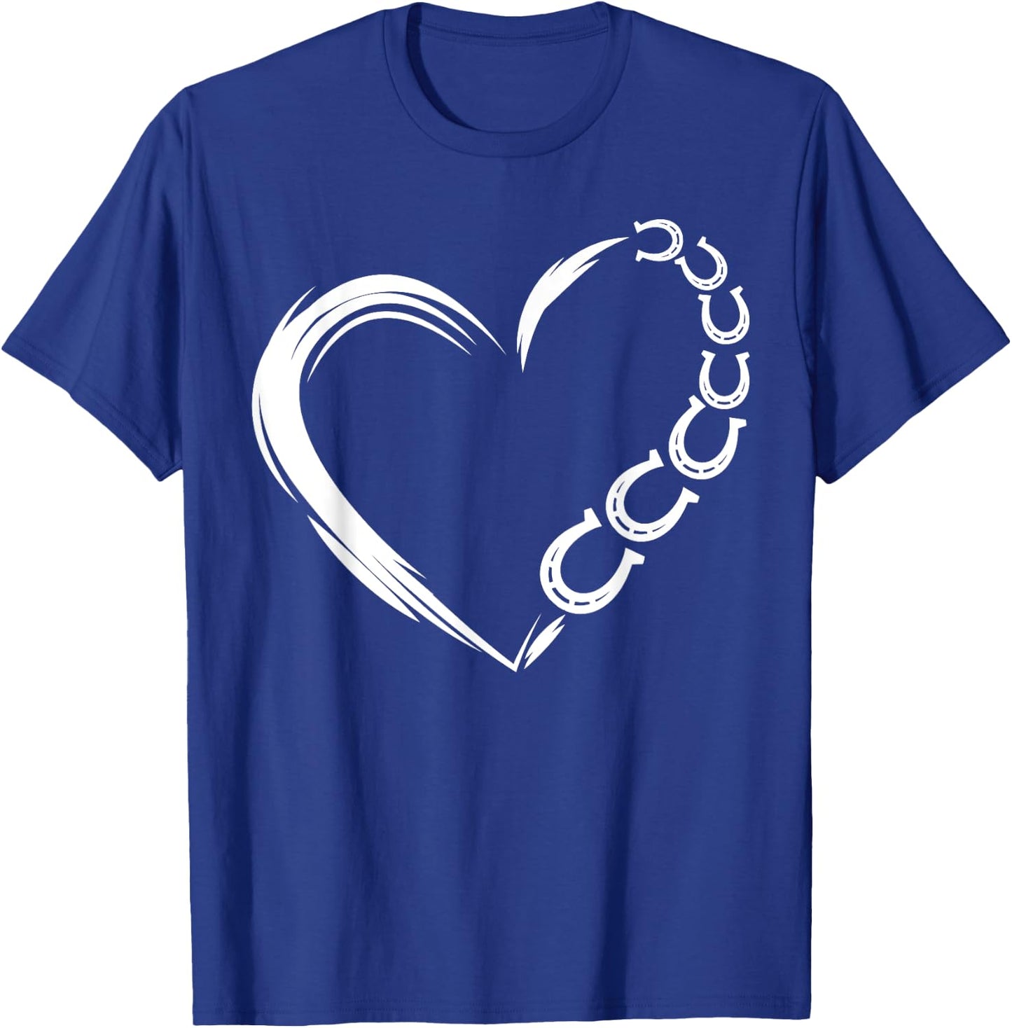Farm Farmer Horseshoe Heart Pony Horse Riding Horse Lover T-Shirt - T-Shirt | Royal