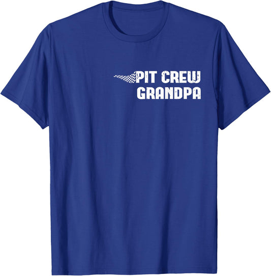 Pit Crew Grandpa Racing Car Family Matching Birthday Party T-Shirt - T-Shirt | Royal