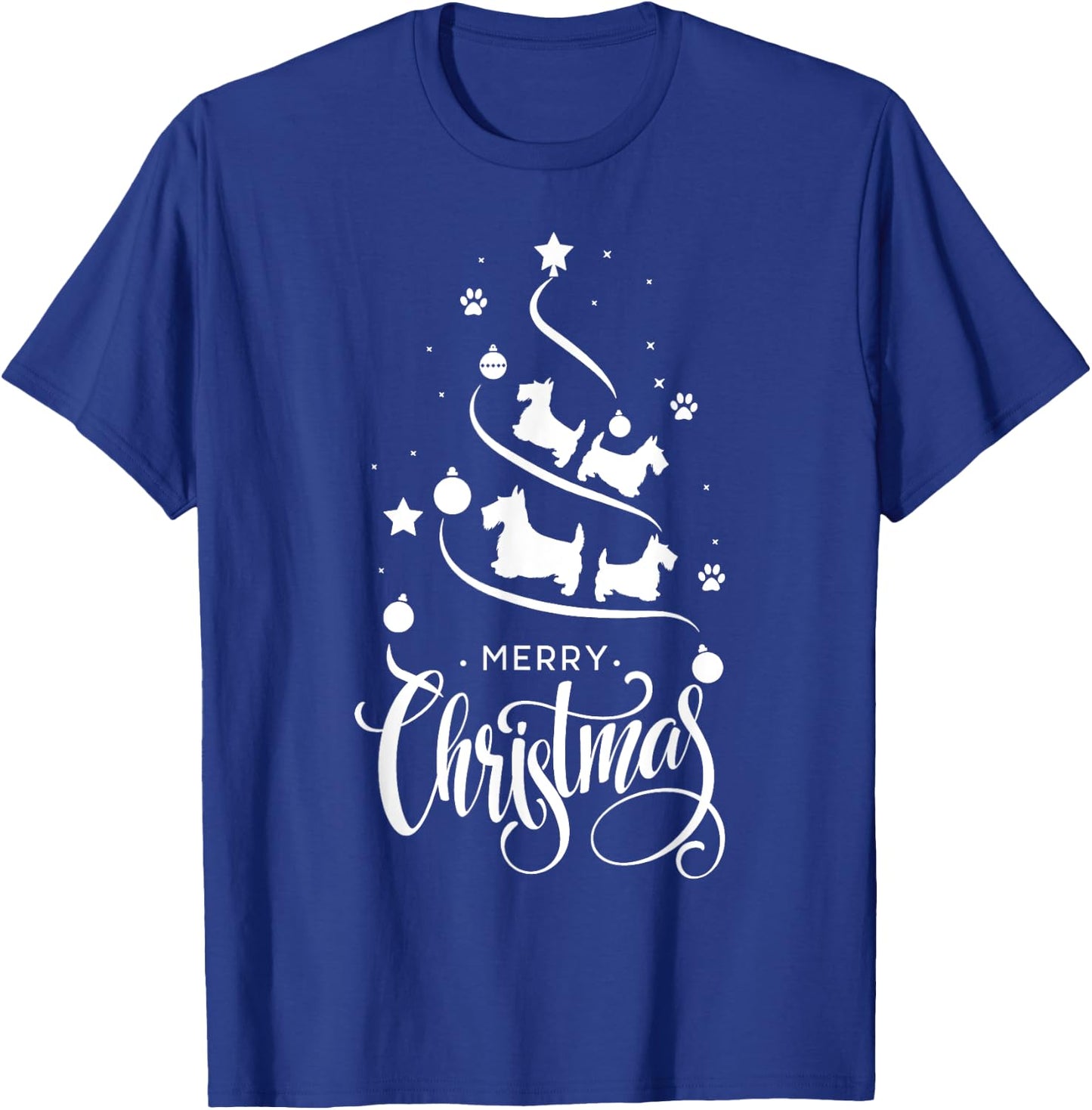 Scottish Terrier Dog Owners Gifts Christmas Tree Dog Lovers T-Shirt - T-Shirt | Royal
