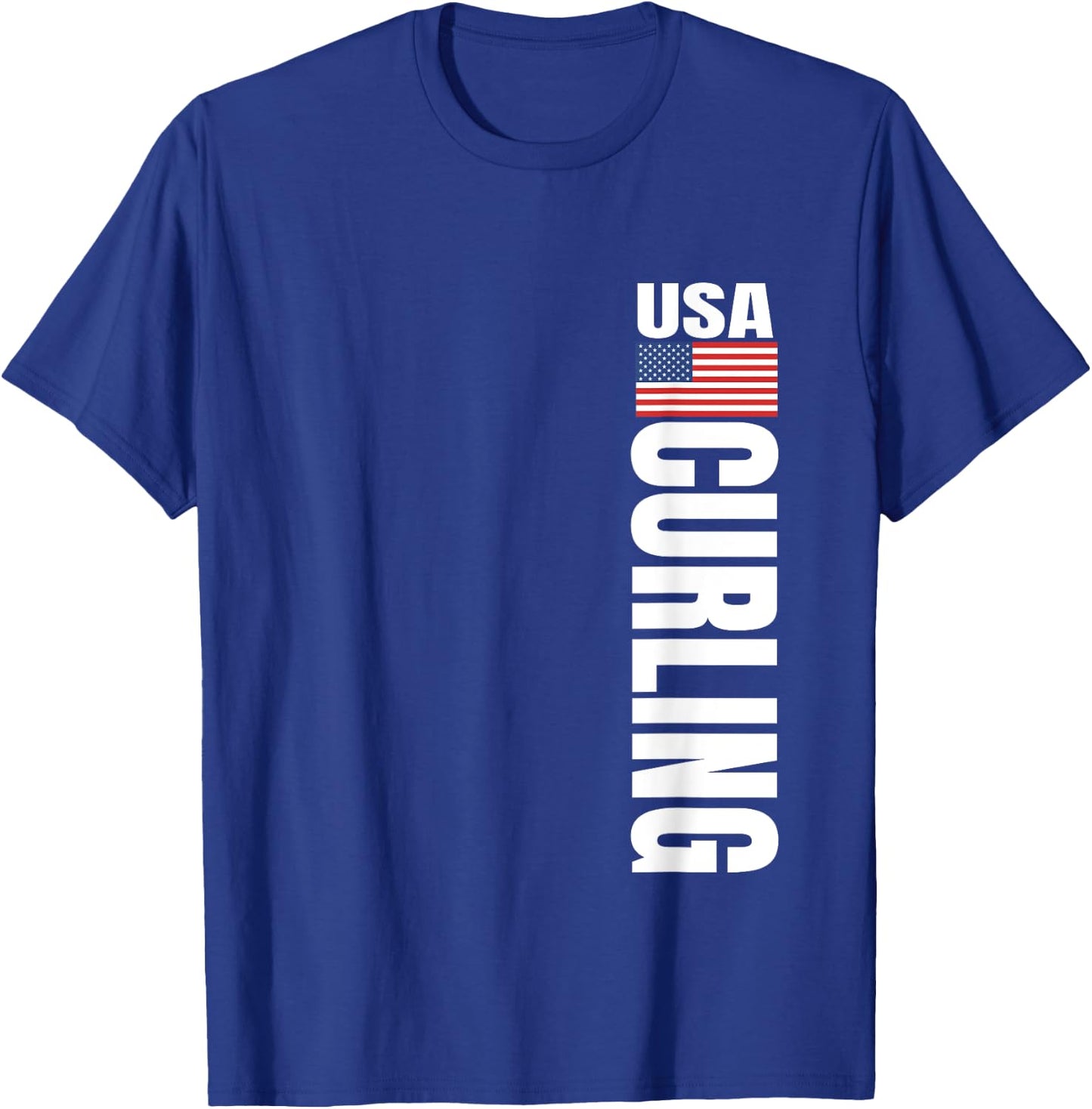 Curling USA Team American Flag Rink Women Men T-Shirt - T-Shirt | Royal