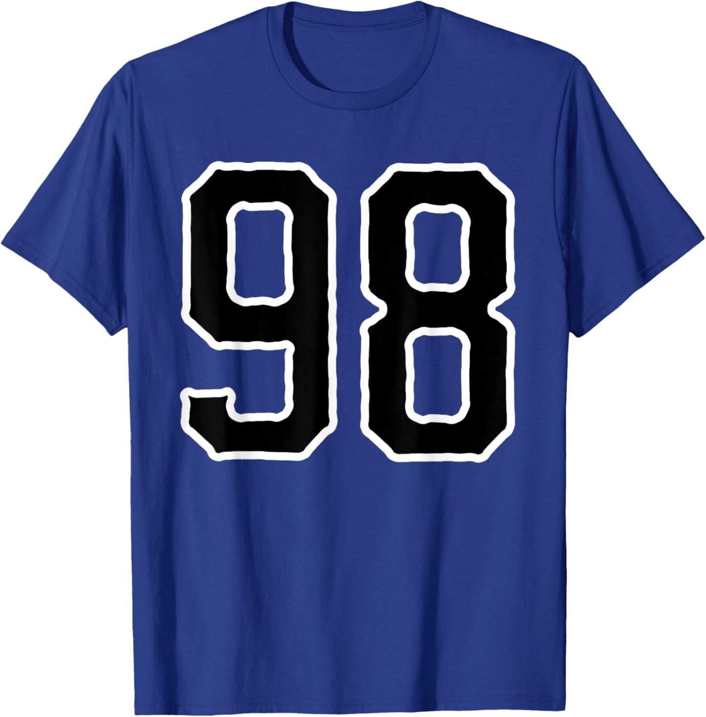 Jersey #98 White Black Sports Team Jersey Number 98 T-Shirt - T-Shirt | Royal